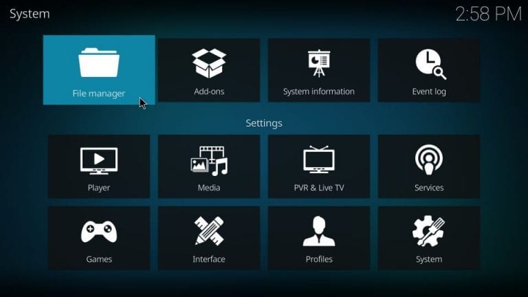 Click File Manager to stream Eternal IPTV