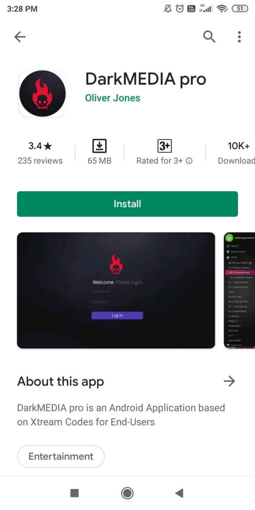 Install button