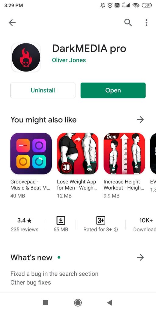 Open button