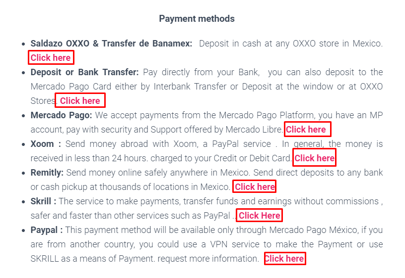 Payment method - Jarvis IPTV