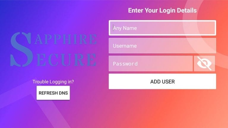 Log in to Sapphire Secure IPTV