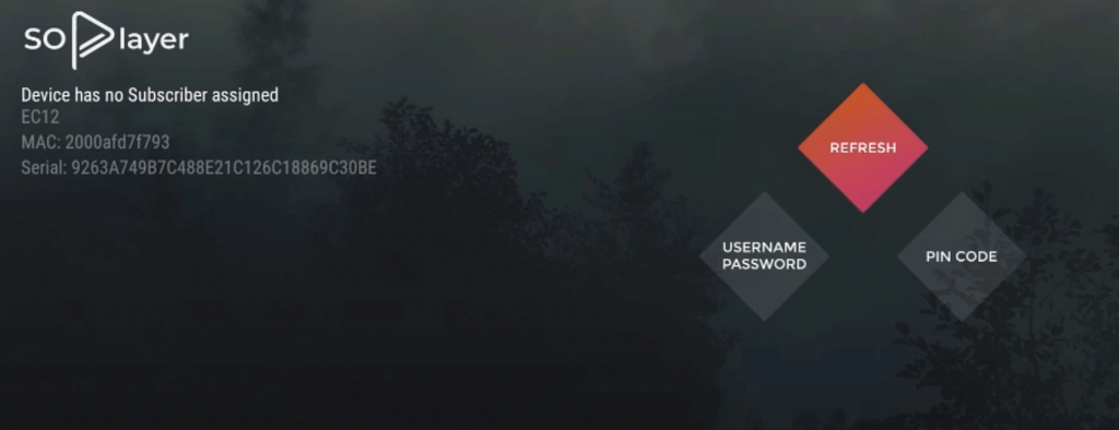 SO Player IPTV - Login mode