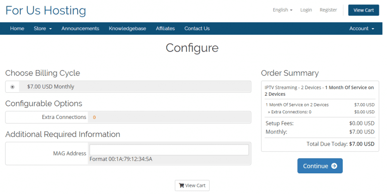 Configure page