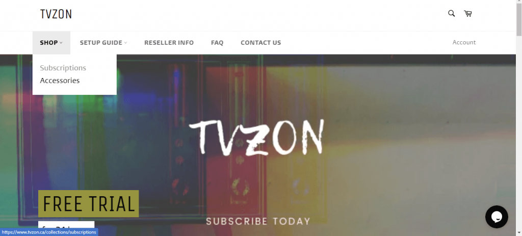 TVZON IPTV Website