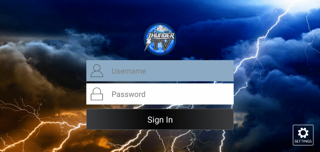 Enter Thunder TV IPTV Login credentials