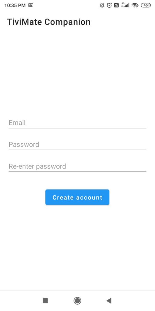 Create Account button