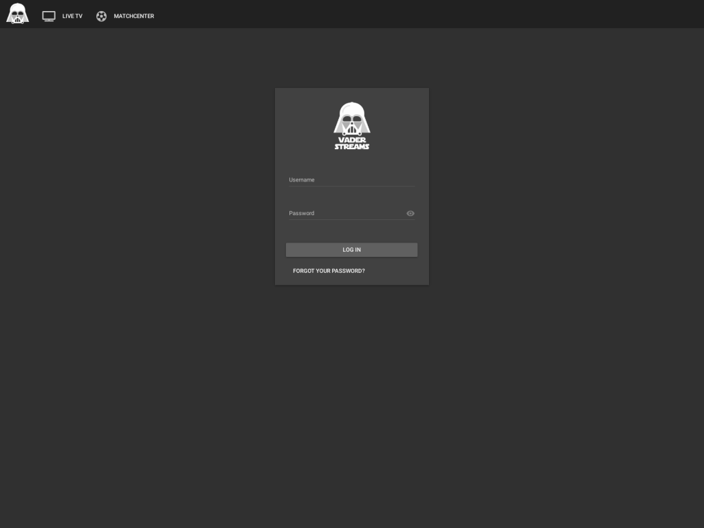 Vader IPTV website