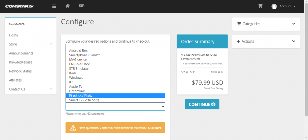 Configure page