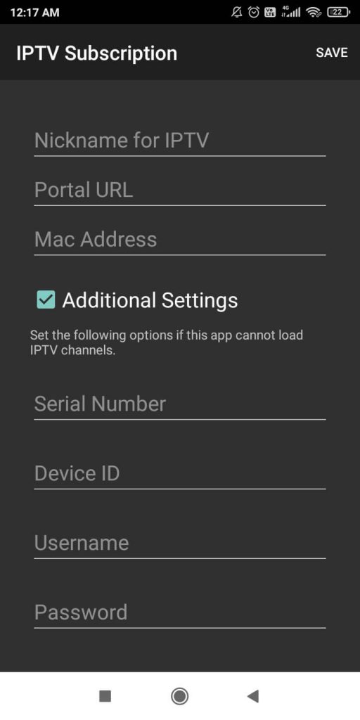 Enable Additional Settings