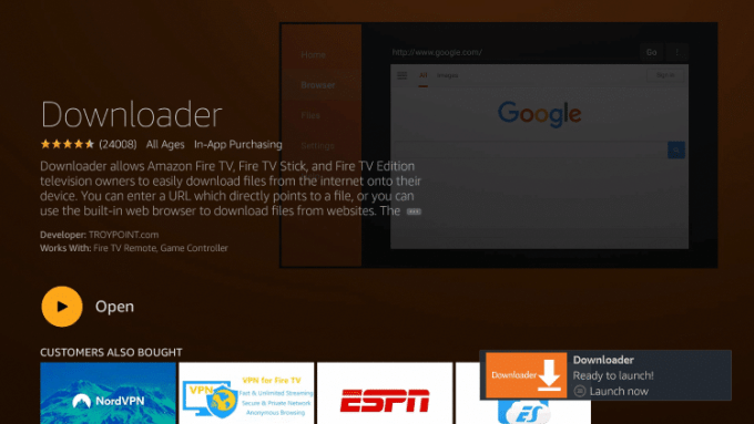 Open the Downloader app