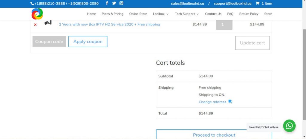 Proceed to checkout button