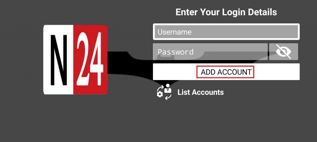 add account - Network 24 IPTV