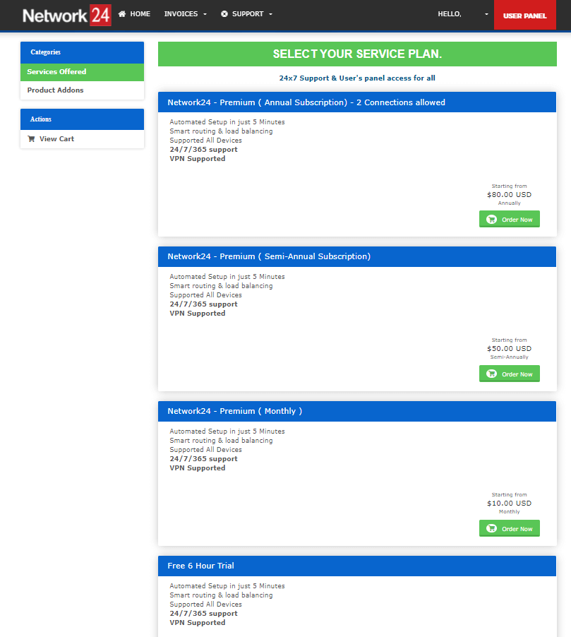 Pricing - Network 24 IPTV