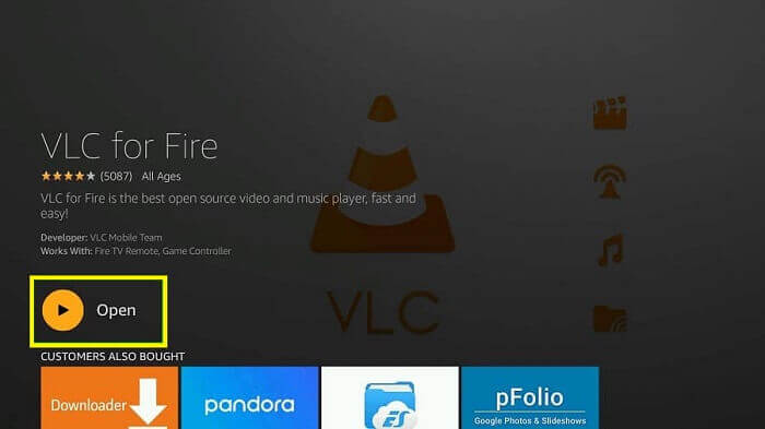Open VLC on Firestick - RightOn IPTV
