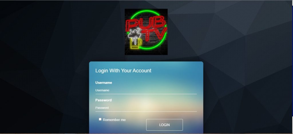enter Pub IPTV login details