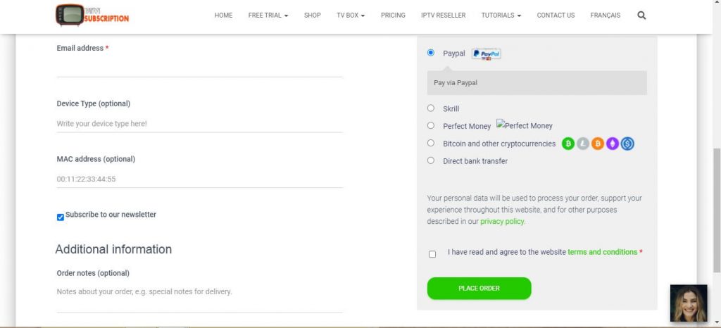 Complete the Payment and purchase Pub IPTV subscription
