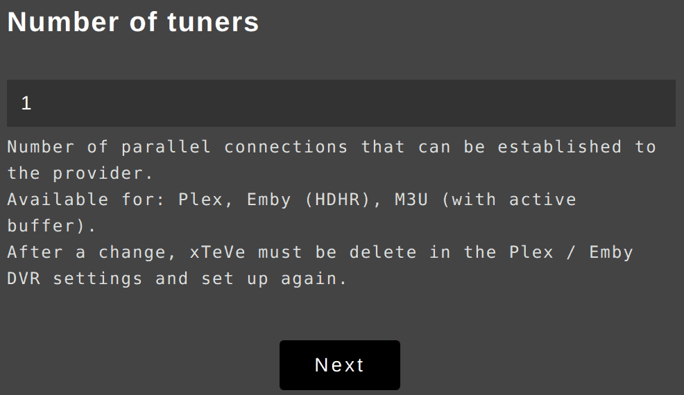 Number of tuners