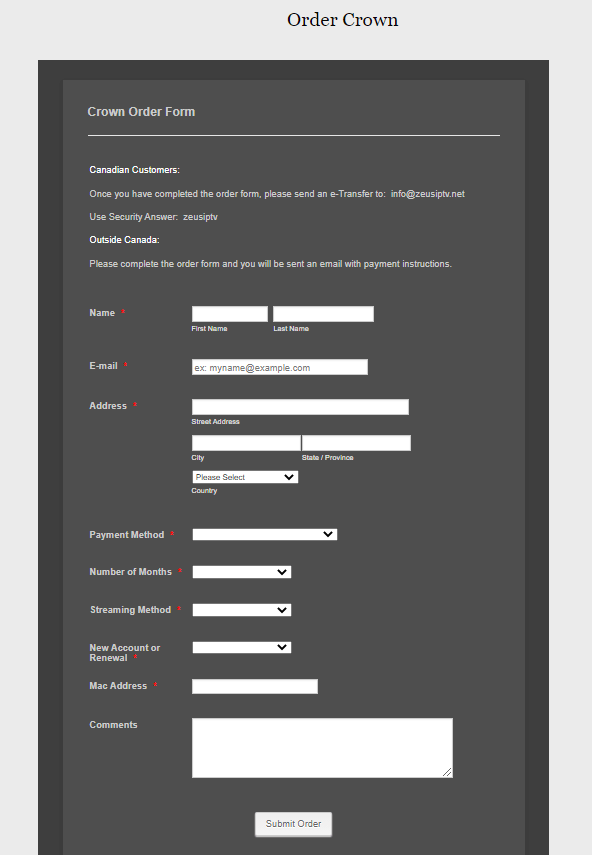 order form