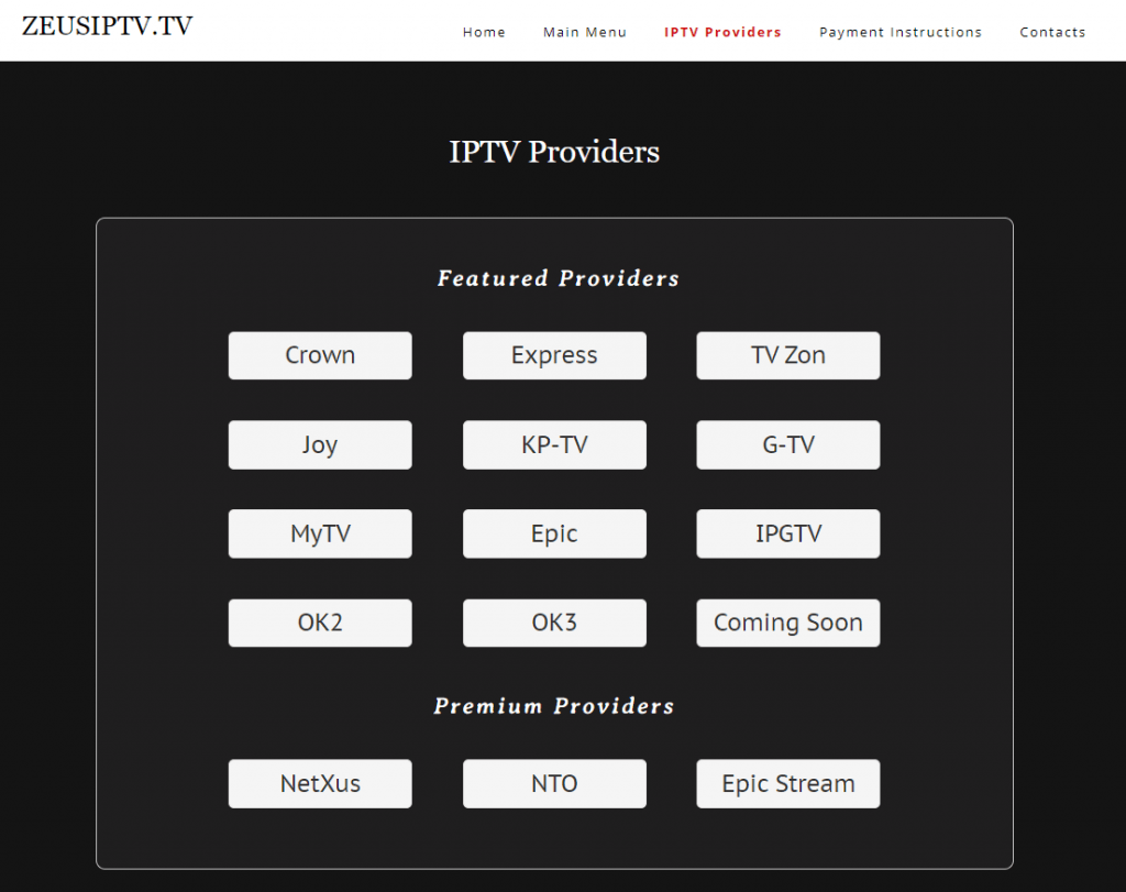 Zeus IPTV - provider