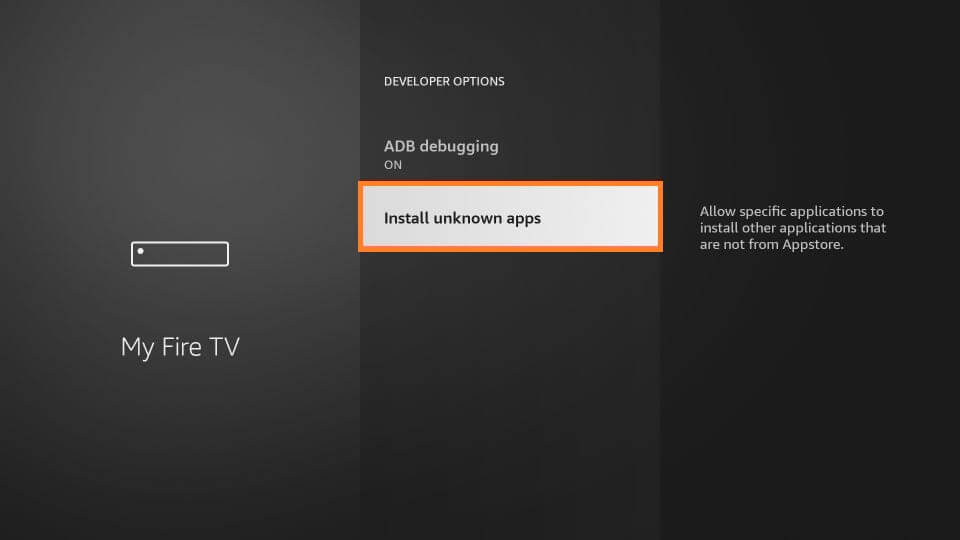 Click Install Unknown Apps to stream sapphire secure iptv