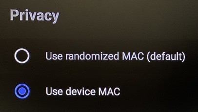 select Use Device mac