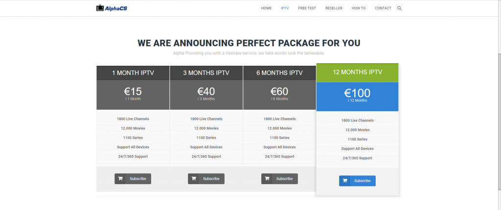 Choose AlphaCS IPTV Subscription