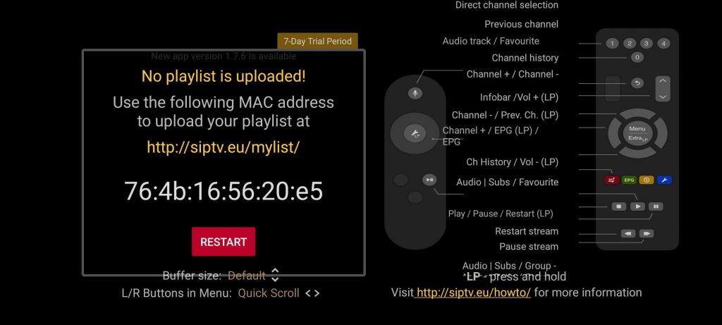 Note the Mac address of your Smart IPTV