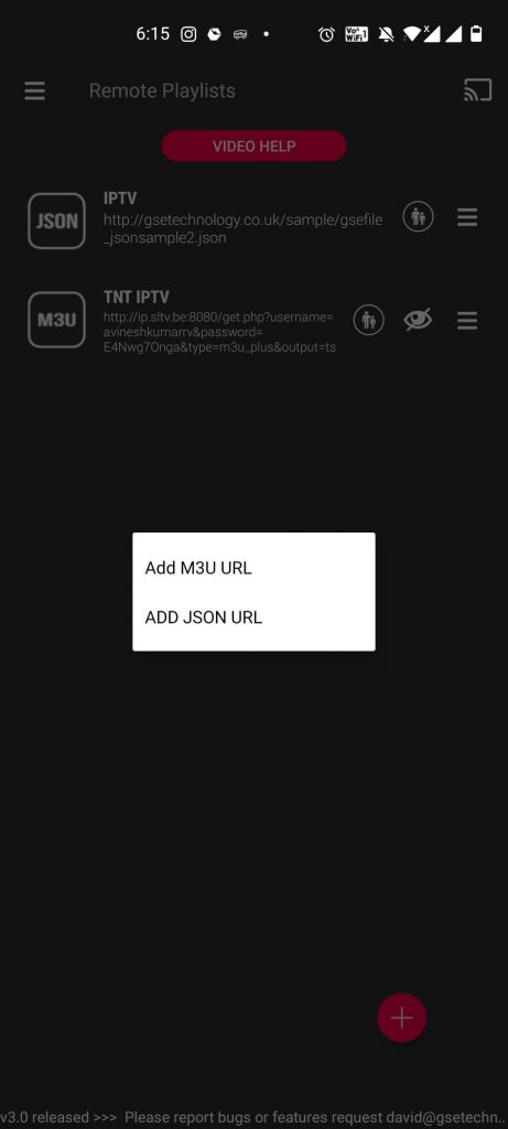Select the Add M3U URL