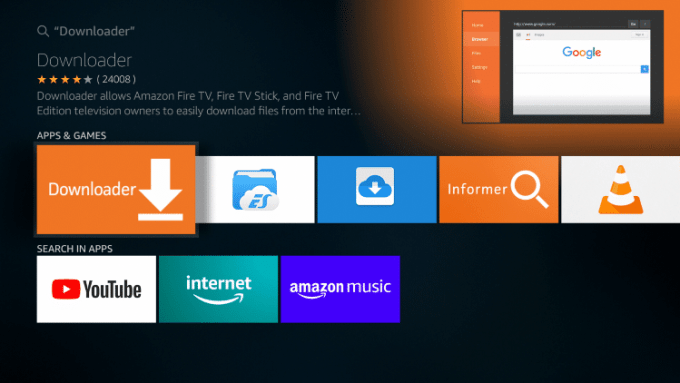 how to get v-sat app downloaded to firestick