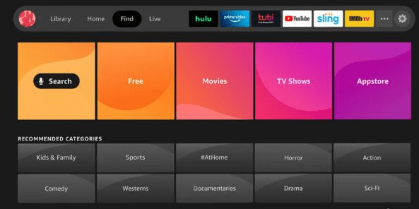 Select Search icon to stream Avatar IPTV