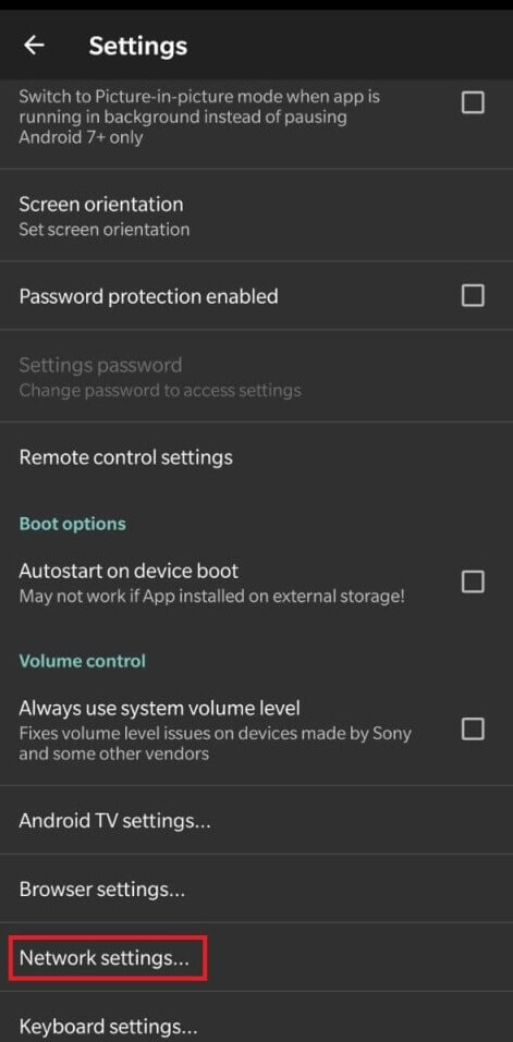 Network Settings - IPTV Express