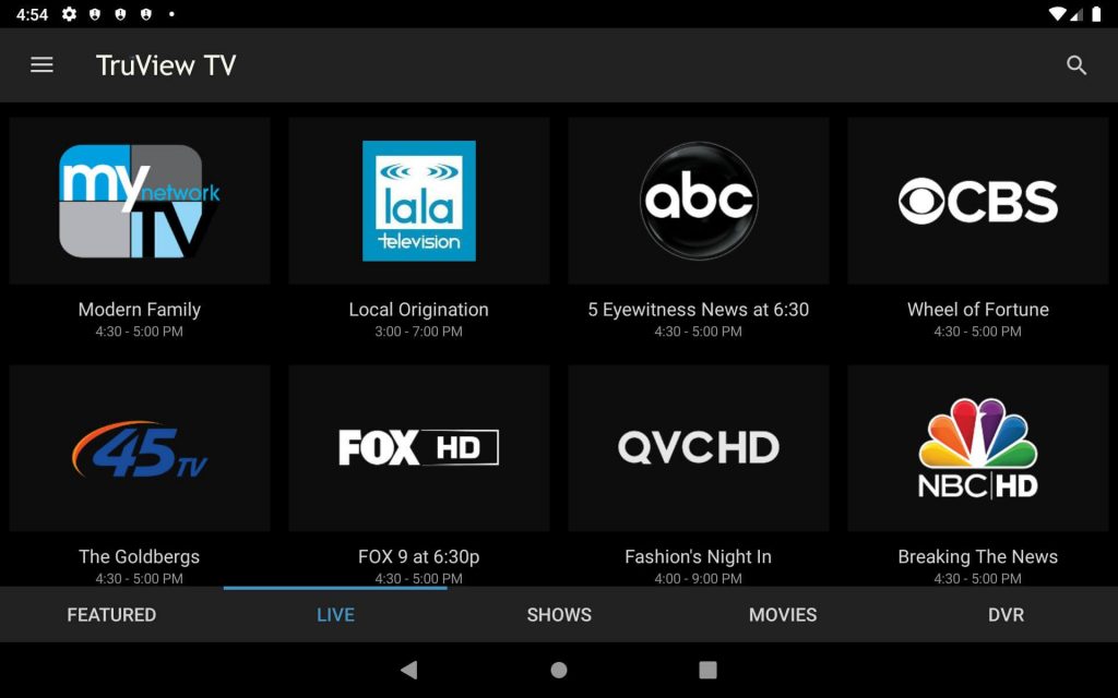 TruView TV IPTV live TV channels