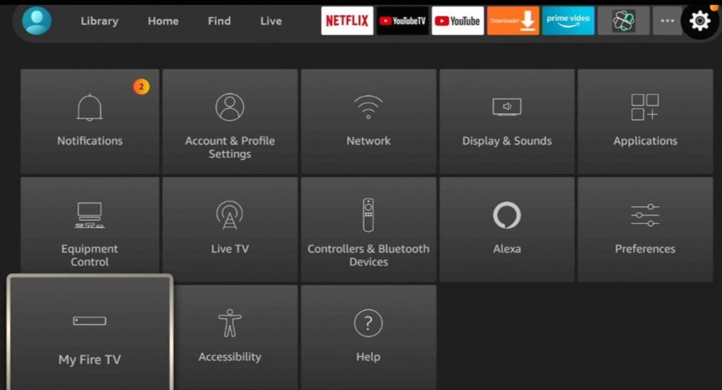 Select My Fire TV to stream Yeah IPTV