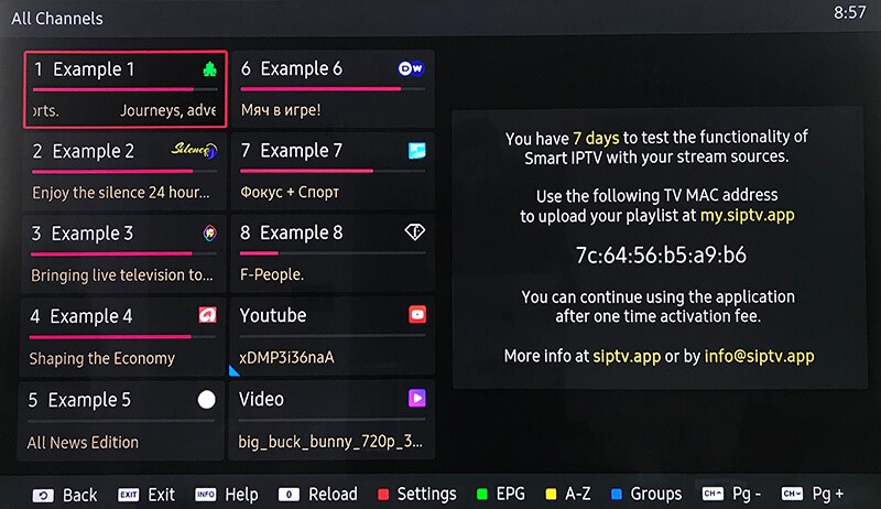 get the MAC address on Smart IPTV