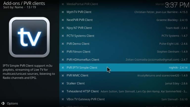 PVR IPTV Simple Client