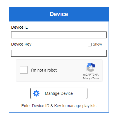 Enter Device ID and Device Key on Duplex website