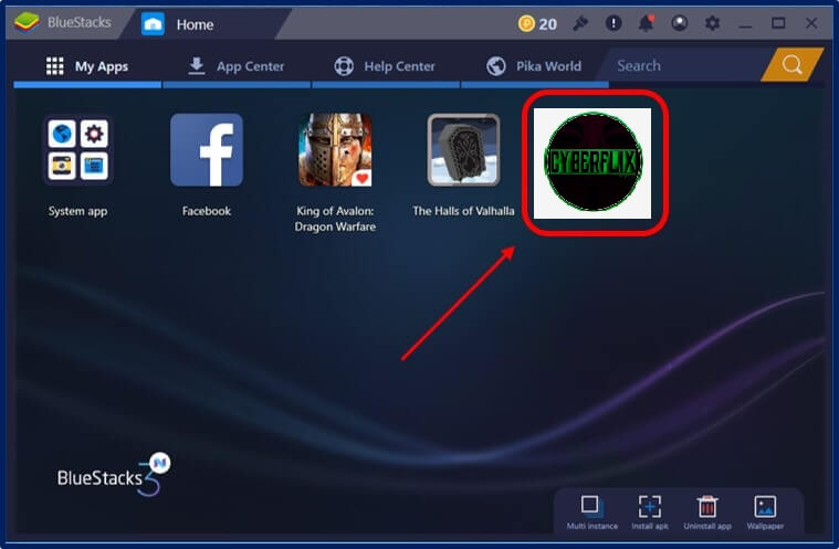 Cyberflix TV installed on PC