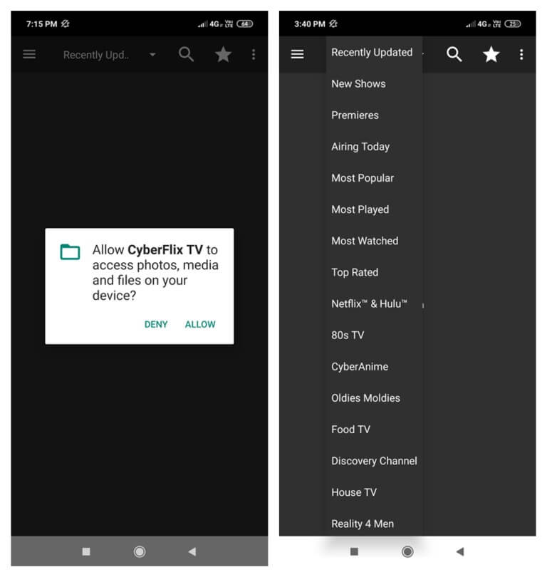 give permission to Cyberflix TV