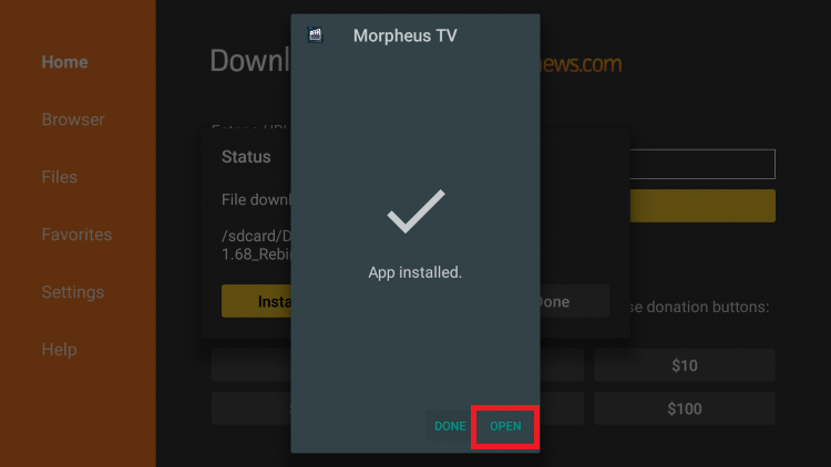 open Morpheus TV