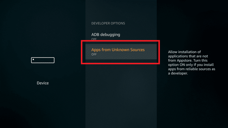 apps from unknown sources