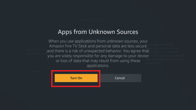 Turn On apps from unknown sources