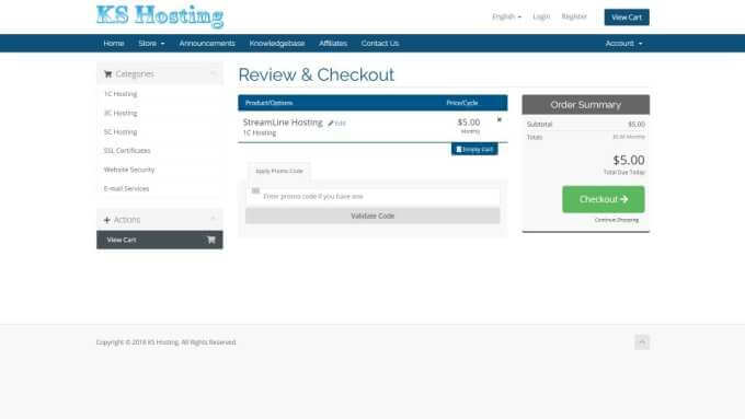 click checkout