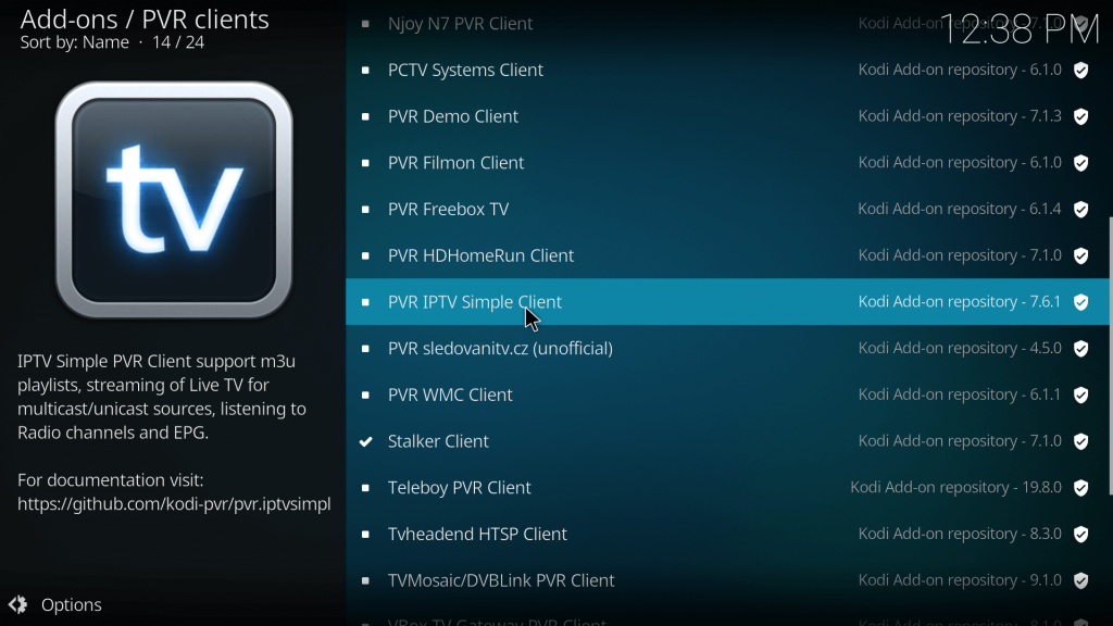Click PVR IPTV Simple Client 