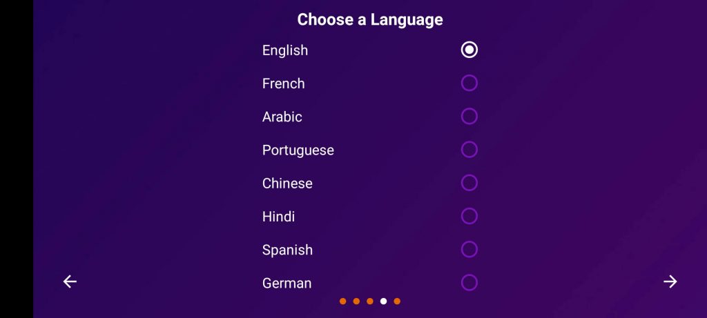 Choose language