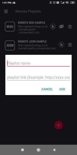 enter Rapid IPTV url