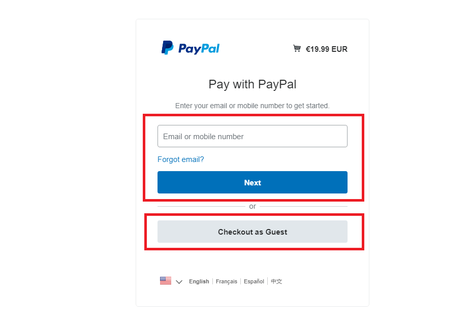 PayPal checkout