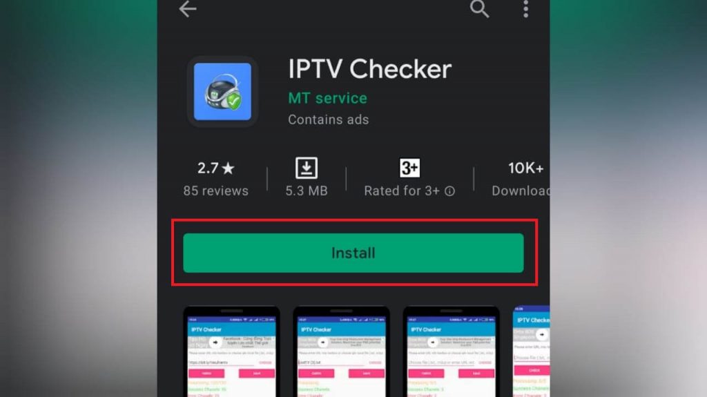 click install - IPTV Checker