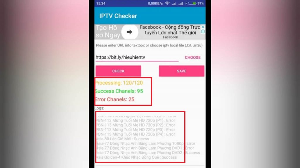 IPTV Checker RESULTS