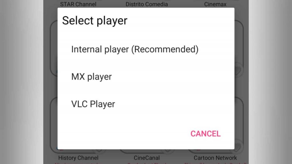 SELECT THE VIDEO PLAYER