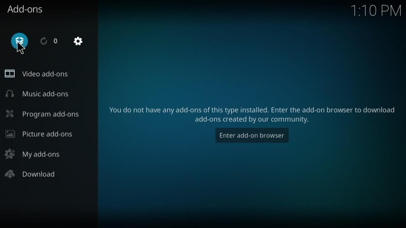 click the package installer icon
